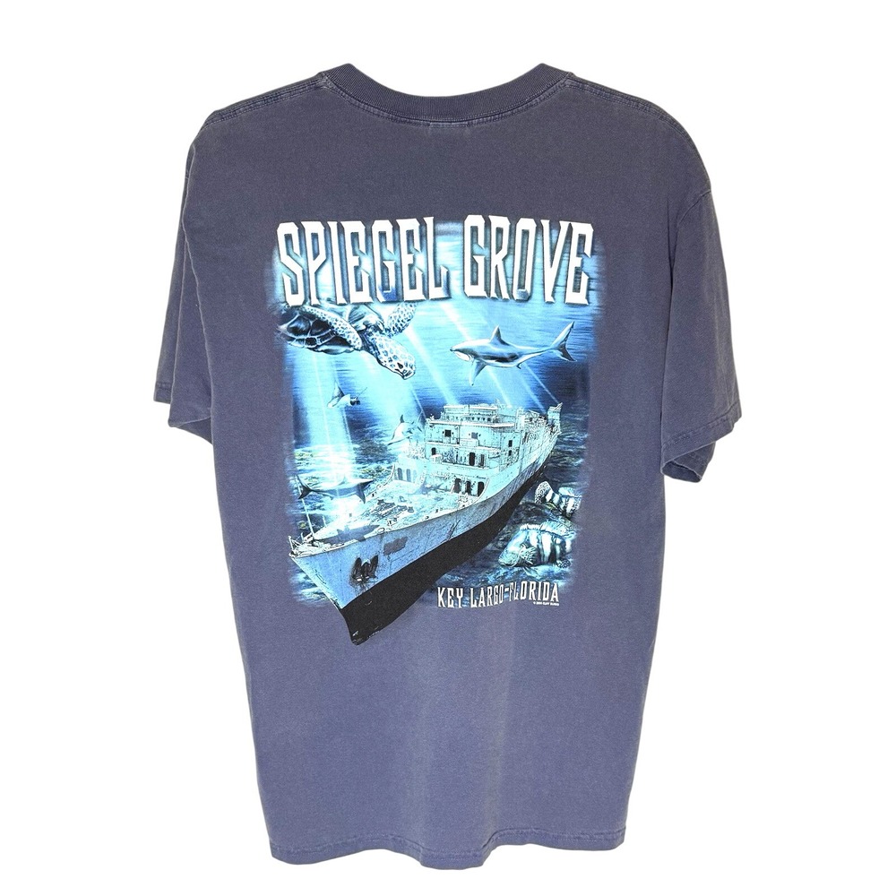 USS Spiegel‎ Grove Graphic T-Shirt Key Largo Florida Vacation Ocean Divers Large